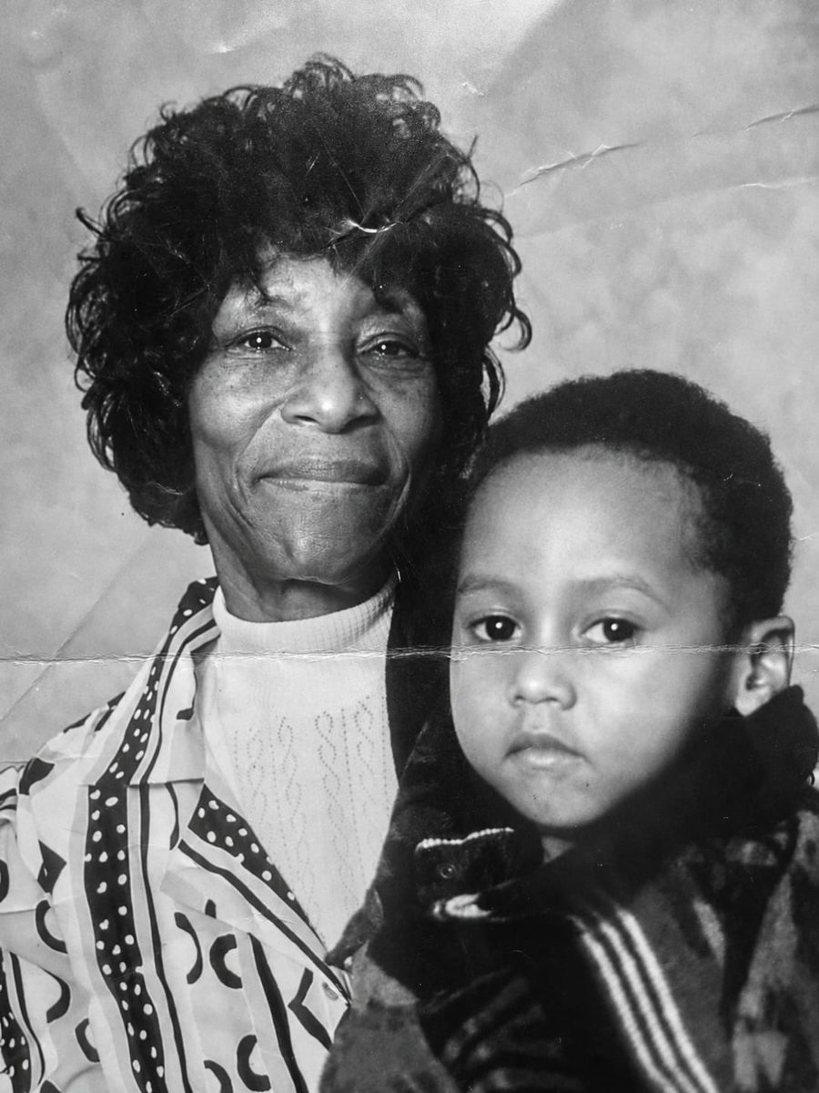Dale Newman, founder and CEO of Solemn, as a child with his grandmother
